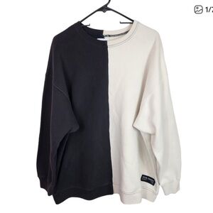 Social Tourist Colorblock D'Amelio Inclusive Crewneck Oversized Sweatshirt L